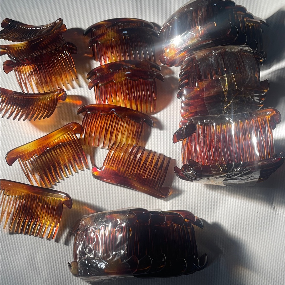 Vintage 70s side combs marked France